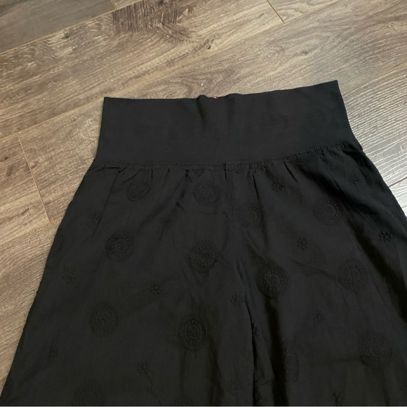 Vintage Hard Tail wide leg pants fold over waist lined 100 cotton embossed print - Picture 3 of 11